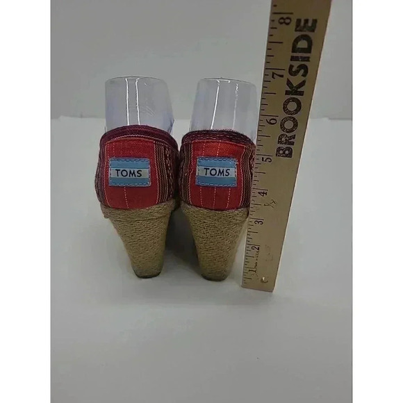Toms Calypso Espadrilles Canvas Wedge Heels Women's Size 8 Open Toed - Picture 6 of 10
